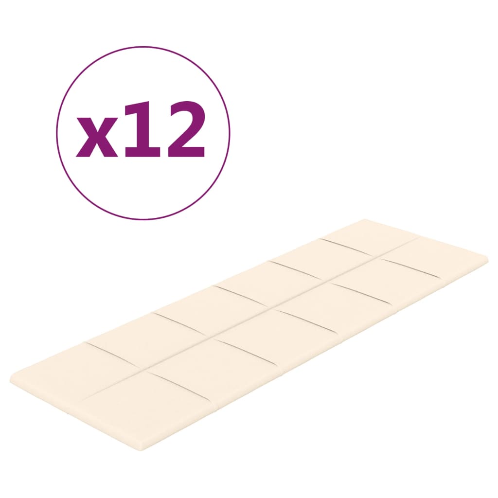 Panneaux muraux Vidaxl 12 ST 3,24 m² 90x30 cm Crème en velours -colore