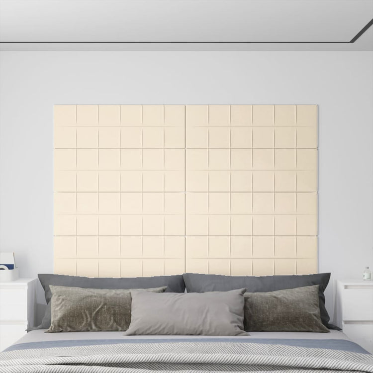 Panneaux muraux Vidaxl 12 ST 3,24 m² 90x30 cm Crème en velours -colore