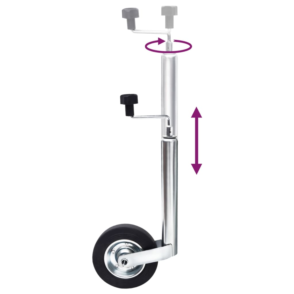 Vidaxl Roue à nez pour la remorque 48 mm en acier galvanisé