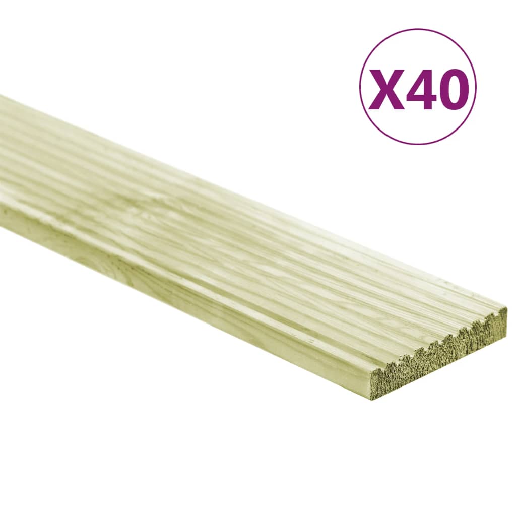 Planches de terra vidaxl 40 pcs 5,8 m² 1 m pin solide imprégné