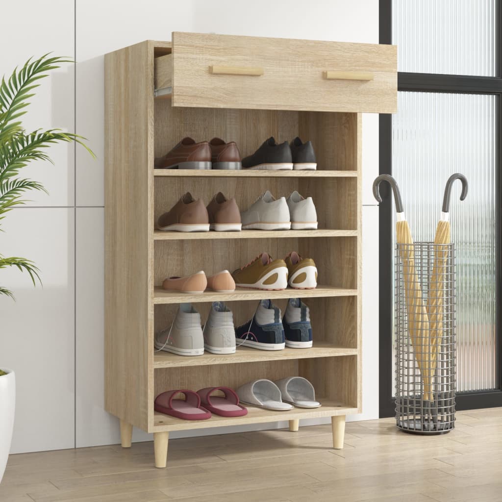 Vidaxx meuble à chaussures 60x35x105 cm en dérivé du bois couleur chêne sonoma