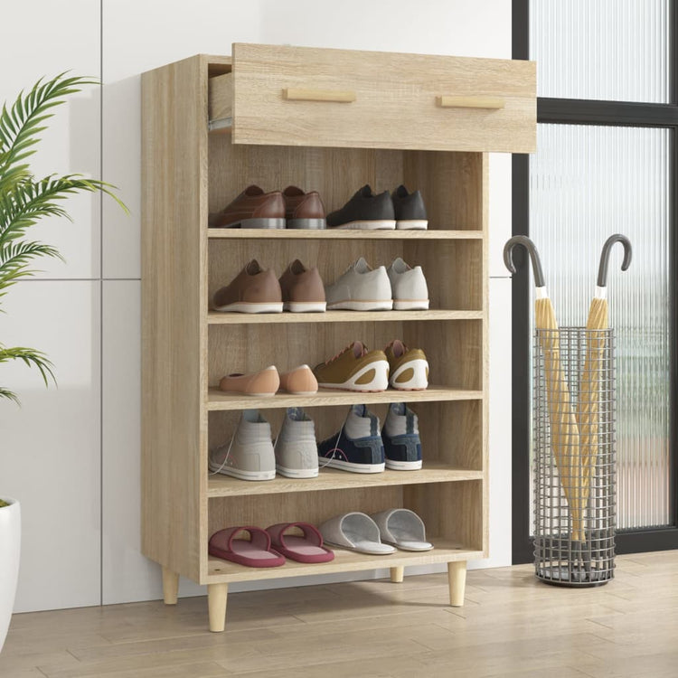Vidaxx meuble à chaussures 60x35x105 cm en dérivé du bois couleur chêne sonoma