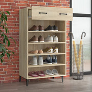 Armoire à chaussures Vidaxl 60x35x105 cm en bois de bois de chêne sonoma coloré - afbeelding 3