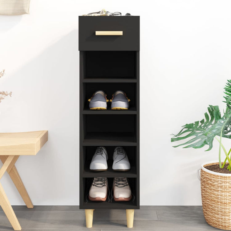Armoire à chaussures Vidaxl 30x35x105 cm Bois de bois de propriété