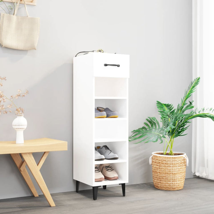 Armoire à chaussures Vidaxl 30x35x105 cm Bois de bois de propriété