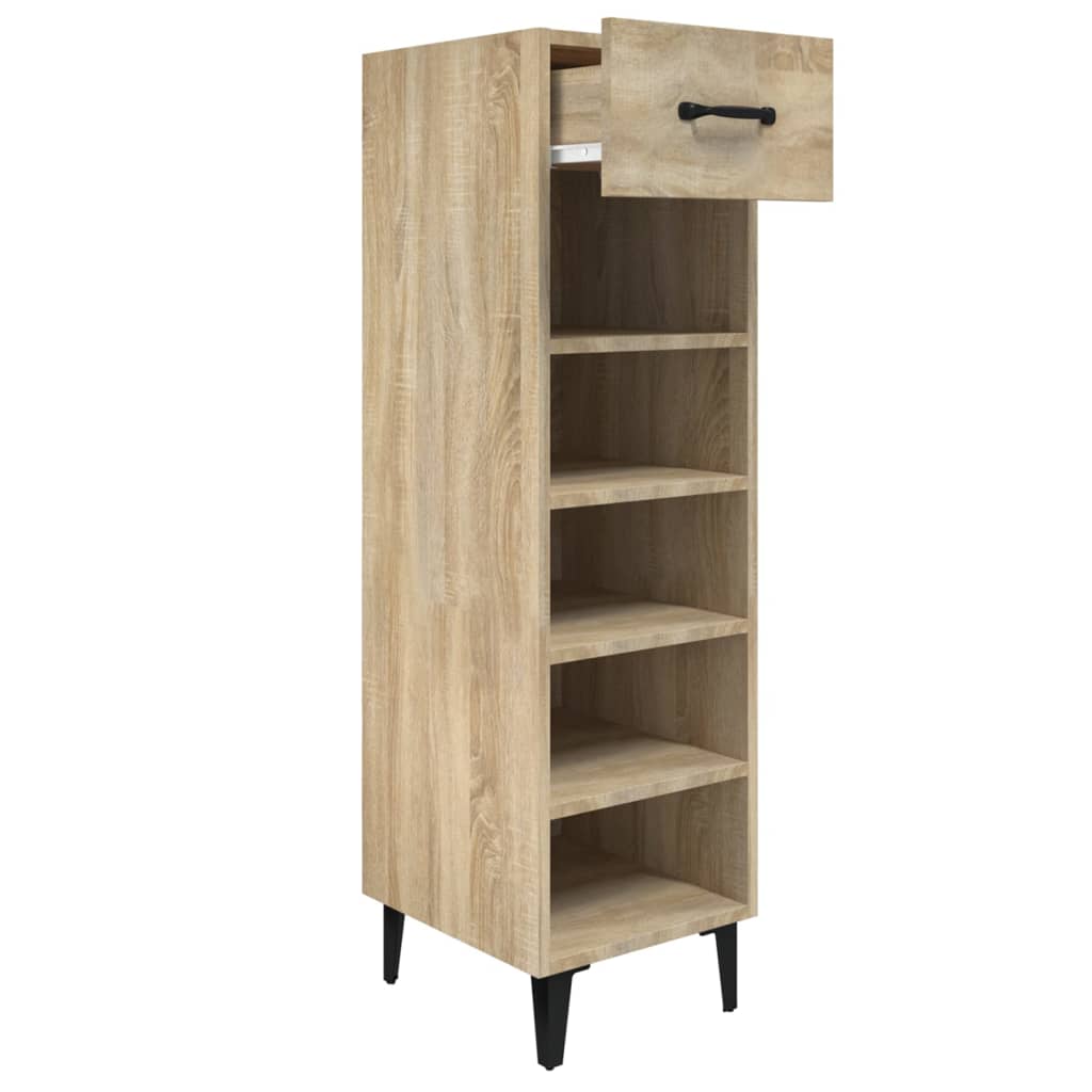 Armoire à chaussures vidaxl 30x35x105 cm en bois de bois de chêne sonoma coloré