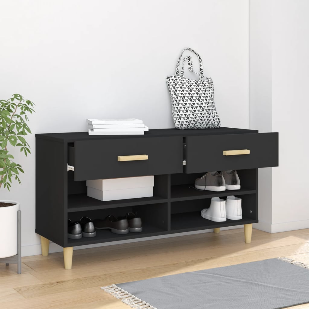 Armoire à chaussures Vidaxl 102x35x55 cm Bois de bois propriété