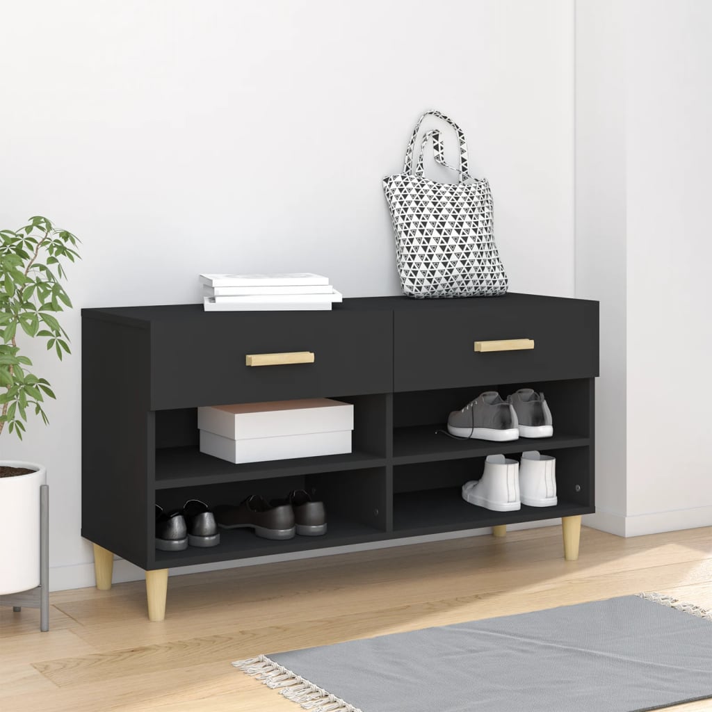 Armoire à chaussures Vidaxl 102x35x55 cm Bois de bois propriété
