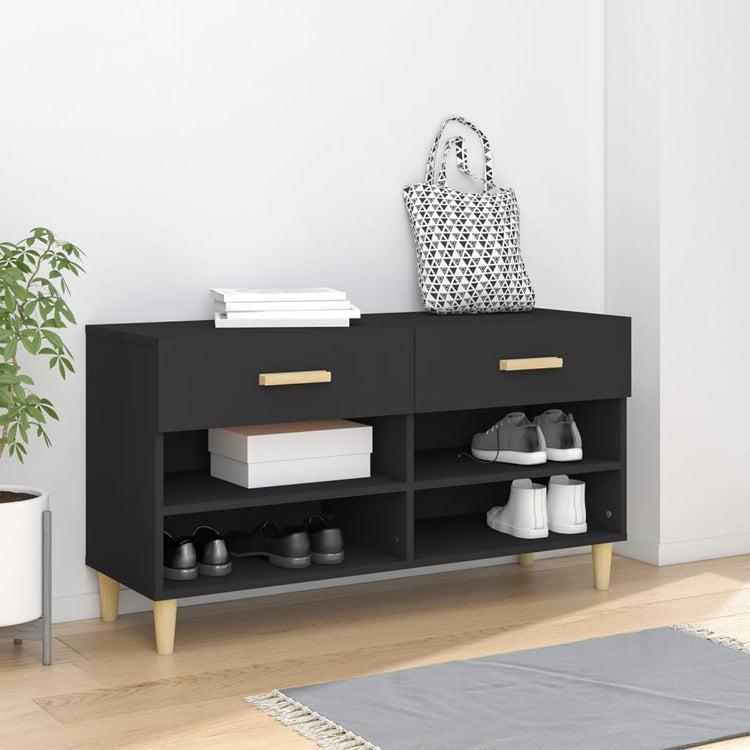 Armoire à chaussures Vidaxl 102x35x55 cm Bois de bois propriété