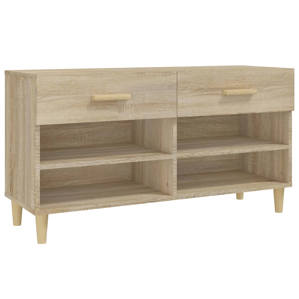 Armoire à chaussures vidaxl 102x35x55 cm en bois de bois de chêne sonoma coloré