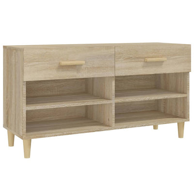 Armoire à chaussures vidaxl 102x35x55 cm en bois de bois de chêne sonoma coloré