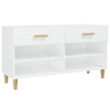 Armoire à chaussures vidaxl 102x35x55 cm en bois de bois haut brillant blanc