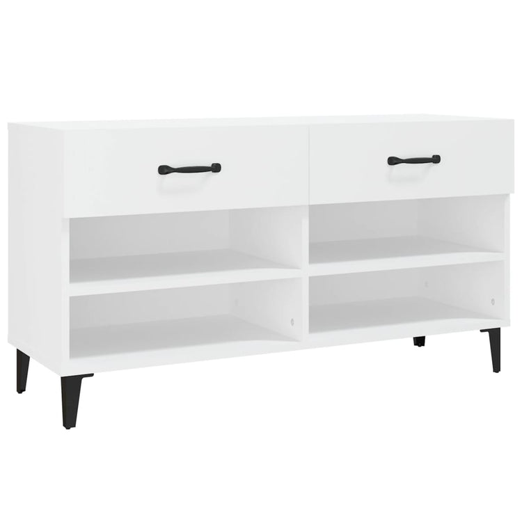 Armoire à chaussures vidaxl 102x35x55 cm en bois transformé blanc