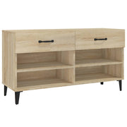 Armoire à chaussures vidaxl 102x35x55 cm en bois de bois de chêne sonoma coloré - afbeelding 2