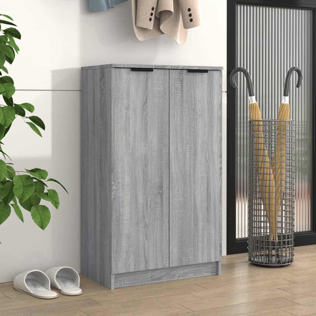 Armoire à chaussures Vidaxl 59x35x100 cm en bois de bois de bois de chêne de chêne de chêne gris sonoma