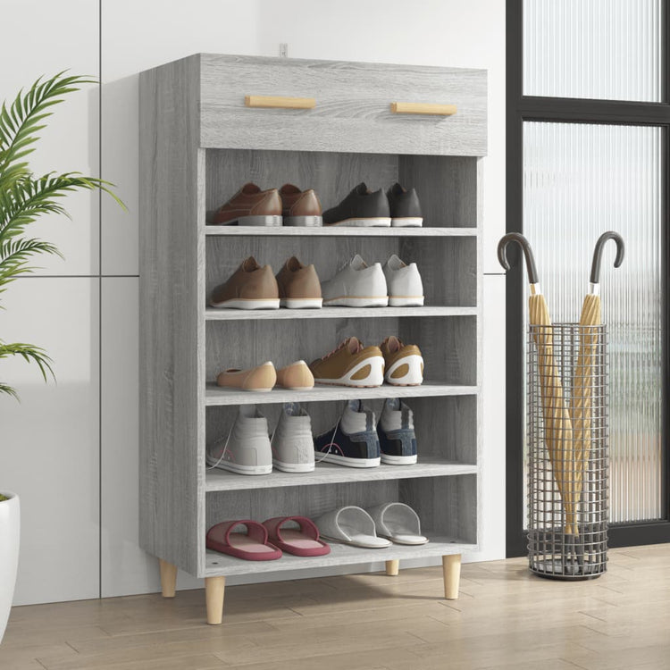 Vidaxx meuble à chaussures 60x35x105 cm bois d'ingénierie couleur chêne sonoma gris