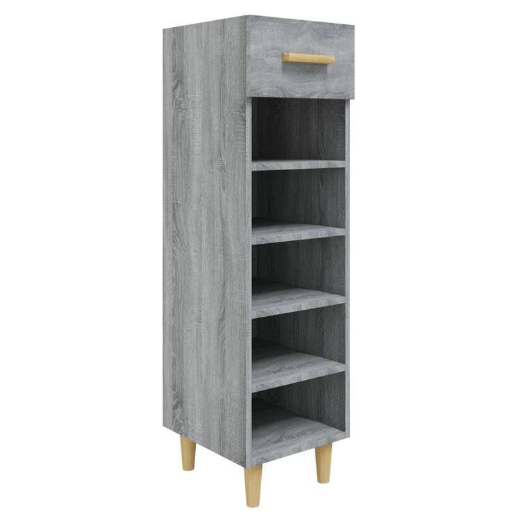 Armoire à chaussures vidaxl 30x35x105 cm en bois de bois de chêne de chêne gris sonoma