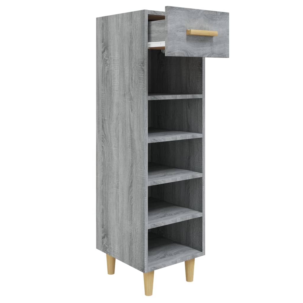 Armoire à chaussures vidaxl 30x35x105 cm en bois de bois de chêne de chêne gris sonoma