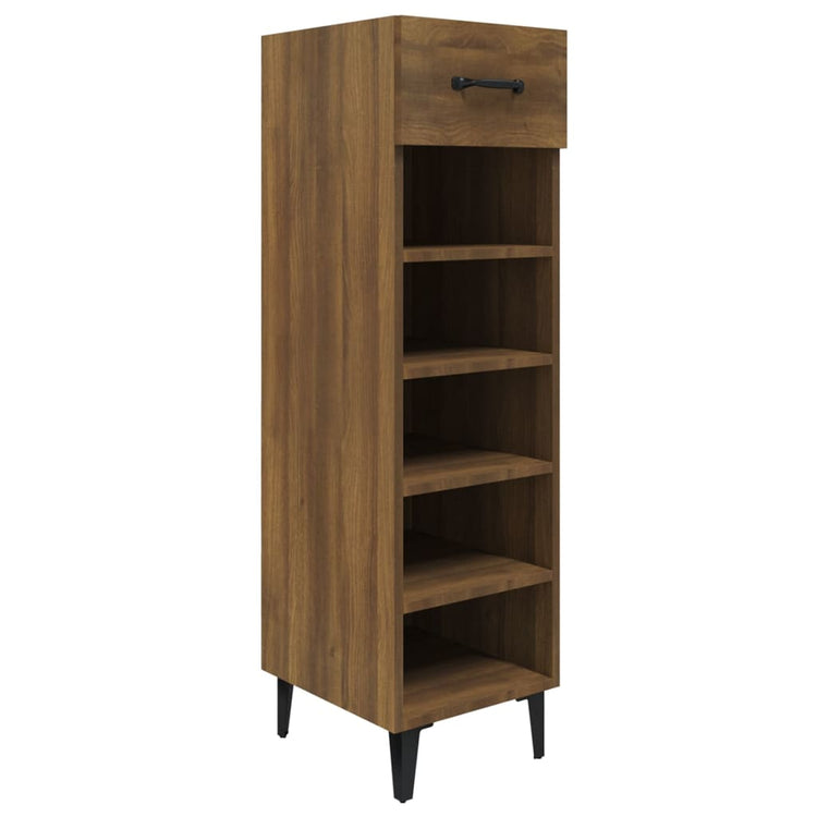Armoire à chaussures Vidaxl 30x35x105 cm Couleur de chêne brun en bois de bois propriété
