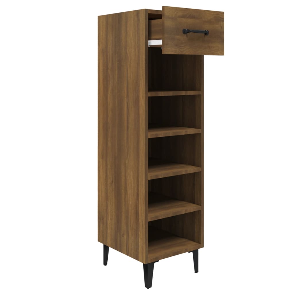 Armoire à chaussures Vidaxl 30x35x105 cm Couleur de chêne brun en bois de bois propriété