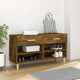 Armoire à chaussures Vidaxl 102x35x55 cm en bois de bois de chêne fumé coloré