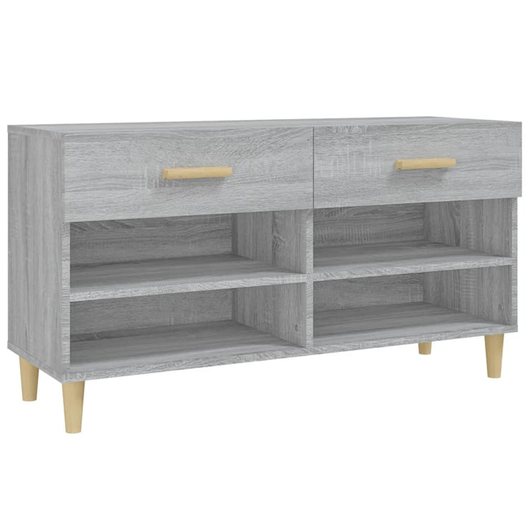 Armoire à chaussures Vidaxl 102x35x55 cm en bois de bois de chêne Gris sonoma
