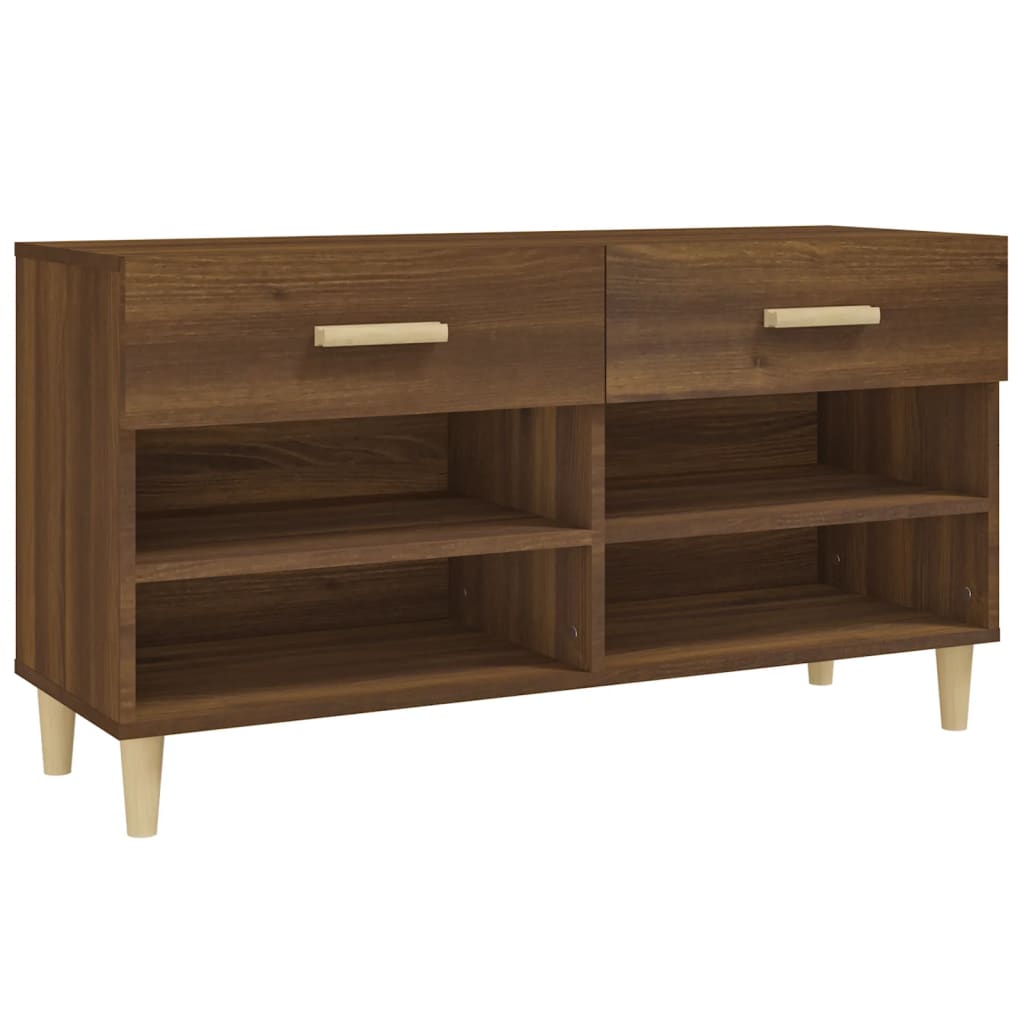 Armoire à chaussures Vidaxl 102x35x55 cm Couleur de chêne brun coupé en bois coupé