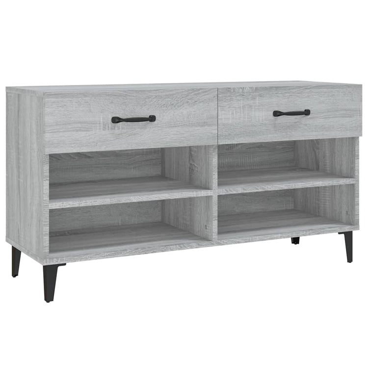 Armoire à chaussures Vidaxl 102x35x55 cm en bois de bois de chêne Gris sonoma