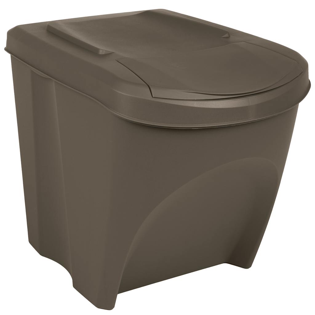 Bandons à ordures vidaxl 3 ST Empilable 75 L Grey en polypropène