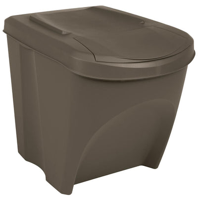 Bandons à ordures vidaxl 3 ST Empilable 75 L Grey en polypropène