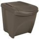 Bandons à ordures vidaxl 3 ST Empilable 75 L Grey en polypropène
