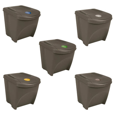 Bandons à ordures vidaxl 3 ST Empilable 75 L Grey en polypropène