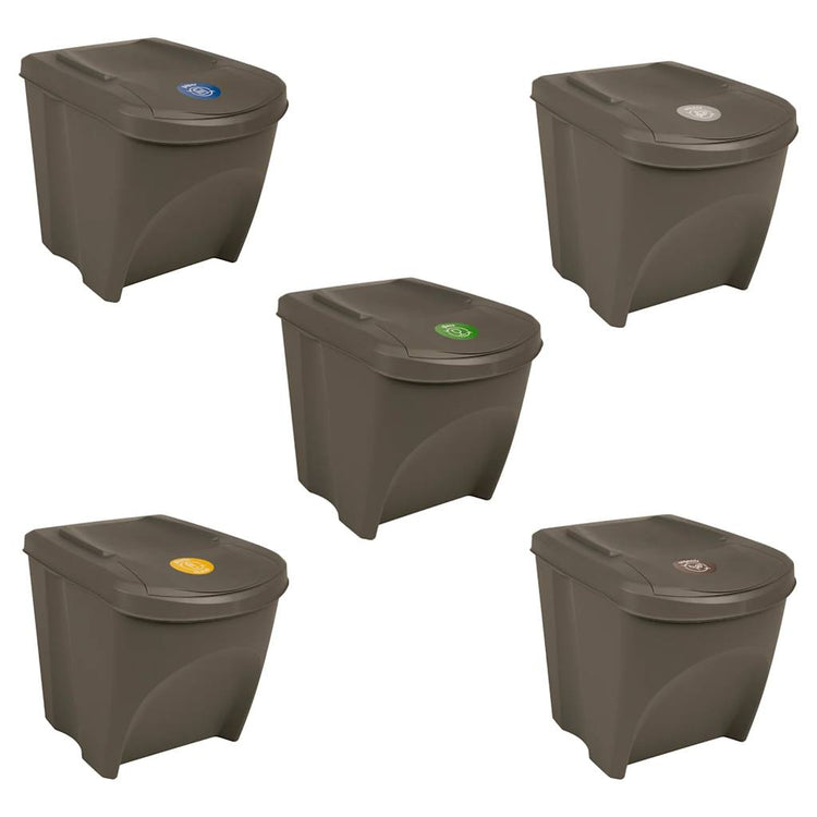 Bandons à ordures vidaxl 3 ST Empilable 75 L Grey en polypropène