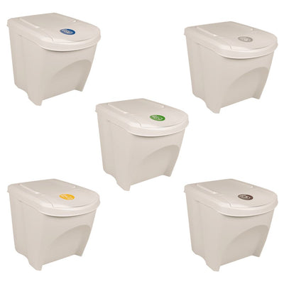 Bandons à ordures vidaxl 3 ST Empilable 75 L Polypropène blanc