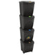Bandons à ordures vidaxl 4 St Empilable 100 L Grey en polypropène