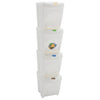 Vidaxl Garbage Bands 4 St Empilable 100 L Polypropène blanc