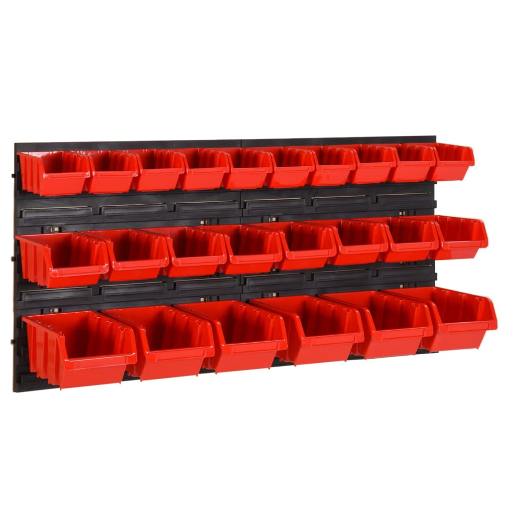 Vidaxx ensemble de système de tri 26 pièces 77x39 cm polypropylène rouge et noir