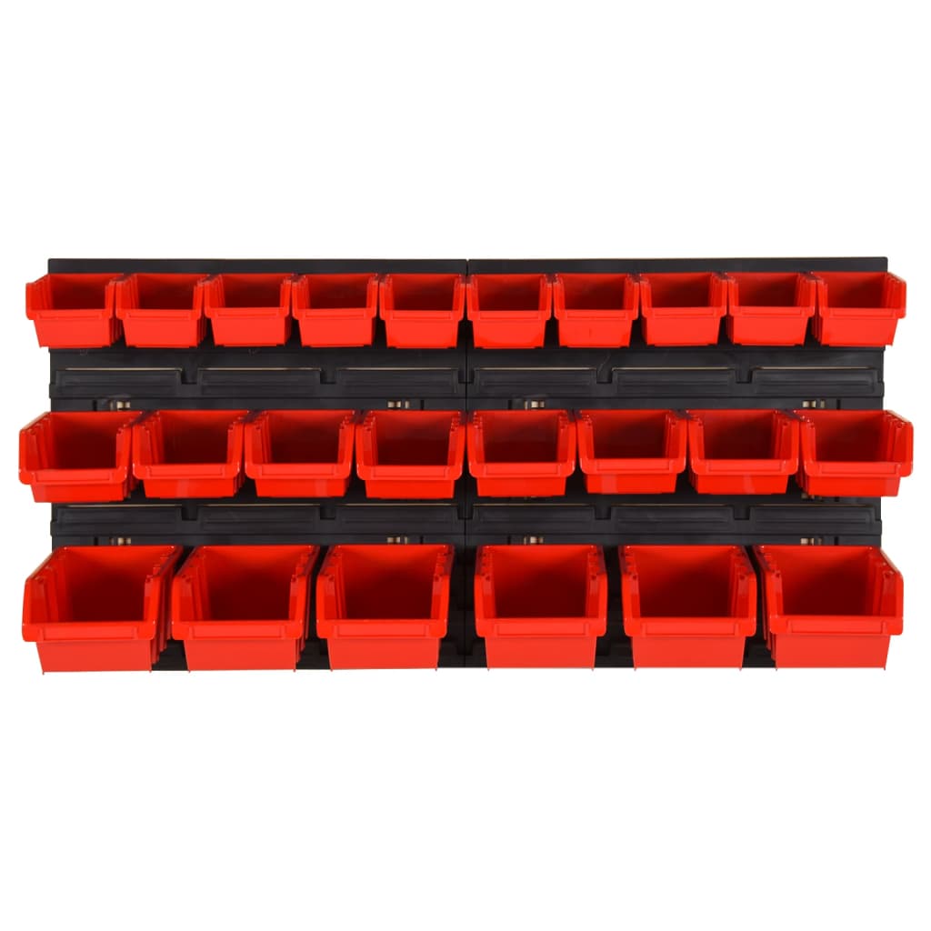 Vidaxx ensemble de système de tri 26 pièces 77x39 cm polypropylène rouge et noir