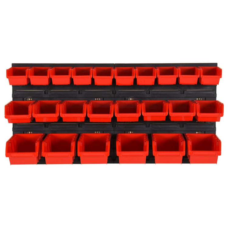 Vidaxx ensemble de système de tri 26 pièces 77x39 cm polypropylène rouge et noir