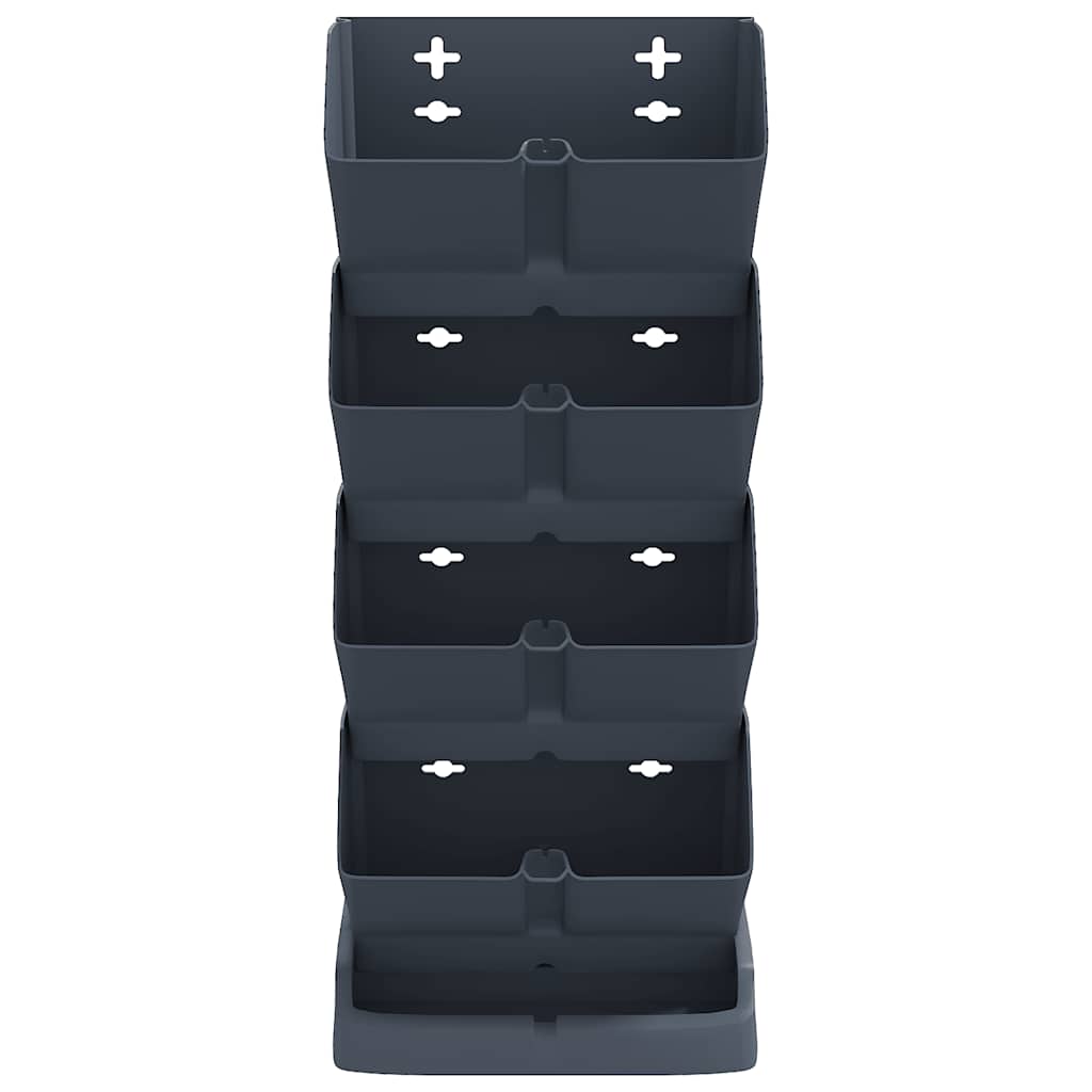 Vidaxl Planned Set 4 St Vertical Polypropène Anthracite Couleur