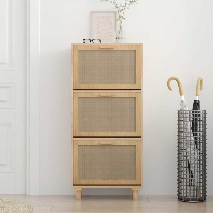Armoire à chaussures Vidaxl 52x25x115cm en bois transformé en bois naturel brun