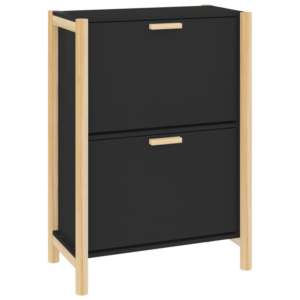 Armoire à chaussures Vidaxl 57.5x33x80 cm Bois de bois de propriété