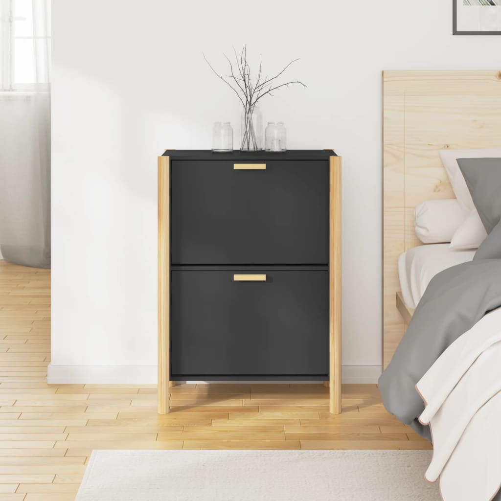 Armoire à chaussures Vidaxl 57.5x33x80 cm Bois de bois de propriété