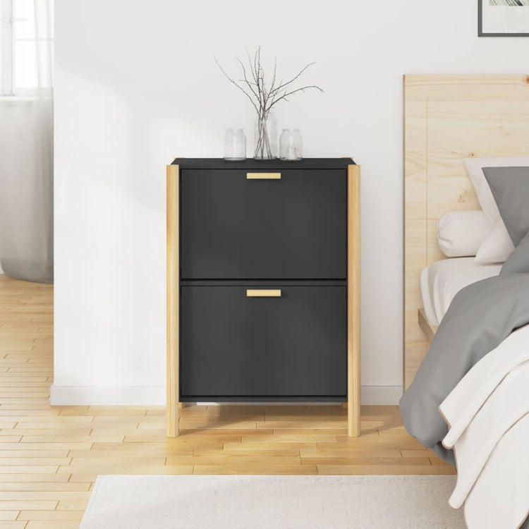 Armoire à chaussures Vidaxl 57.5x33x80 cm Bois de bois de propriété