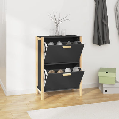 Armoire à chaussures Vidaxl 57.5x33x80 cm Bois de bois de propriété