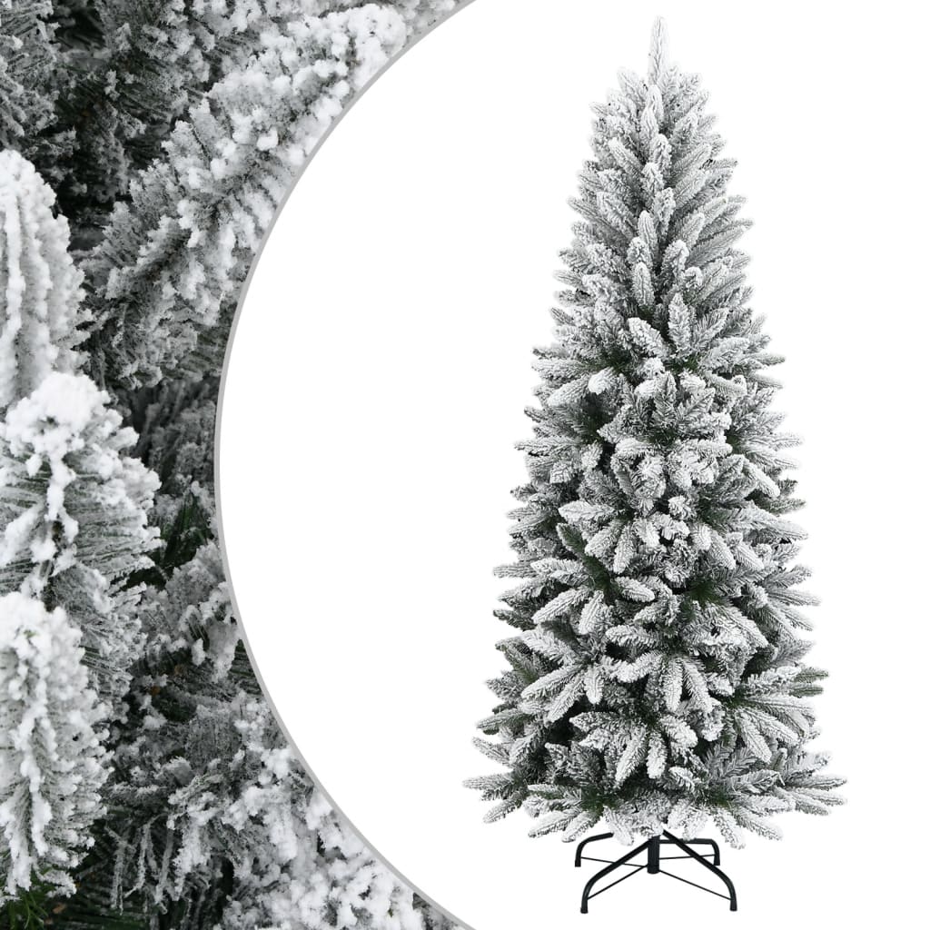 Vidaxl kunstkerstboom avec neige 210 cm en PVC et PE