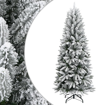 Vidaxl kunstkerstboom avec neige 210 cm en PVC et PE
