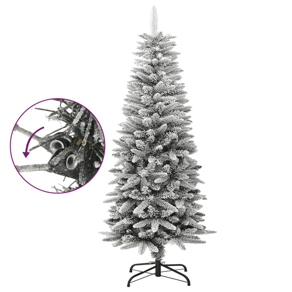 Vidaxl kunstkerstboom avec neige étroite de 120 cm en PVC et PE