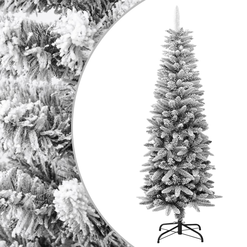 Vidaxl kunstkerstboom avec neige étroite de 150 cm en PVC et PE