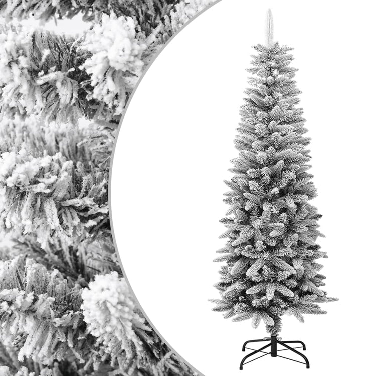 Vidaxl kunstkerstboom avec neige étroite de 150 cm en PVC et PE